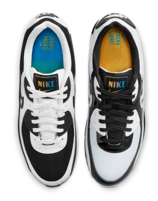 Nike Air Max 90 'Lucha Libre' Sneaker – Black/White/Blue/Yellow (DM6178-010)