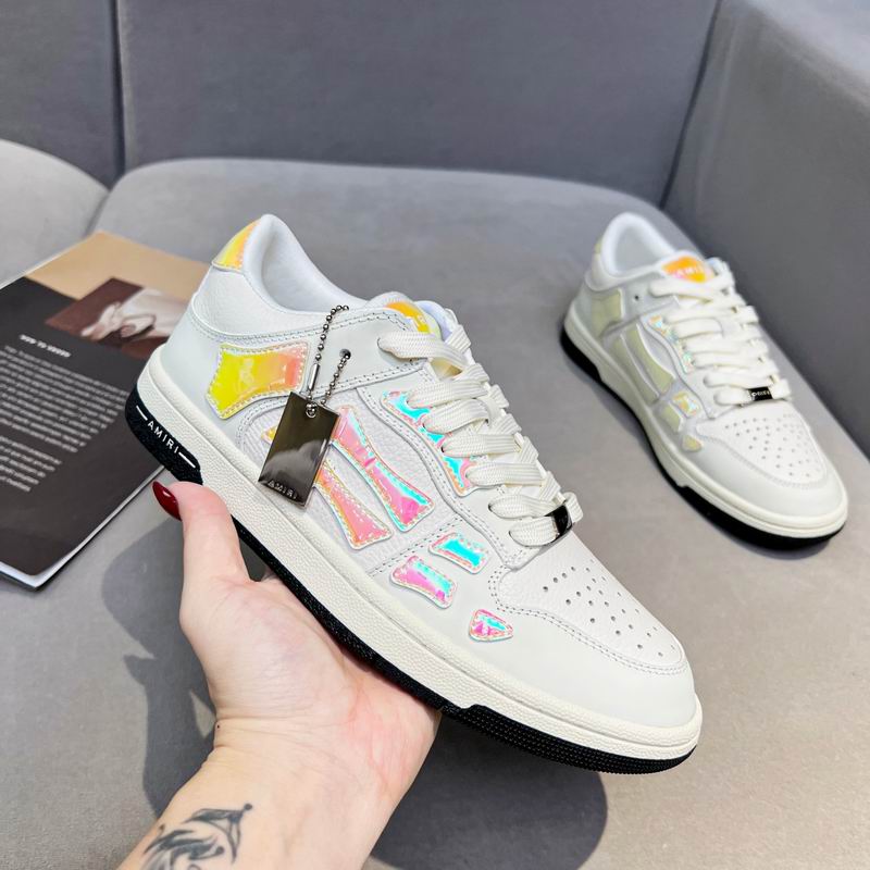 Amiri Skel-Top Low Sneaker – White / Iridescent