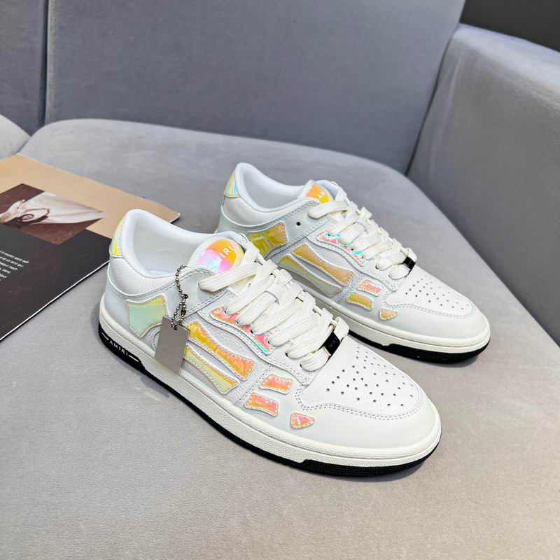 Amiri Skel-Top Low Sneaker – White / Iridescent