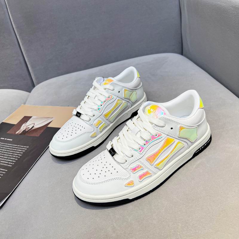 Amiri Skel-Top Low Sneaker – White / Iridescent
