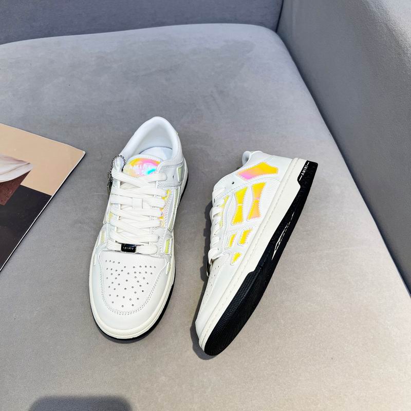 Amiri Skel-Top Low Sneaker – White / Iridescent