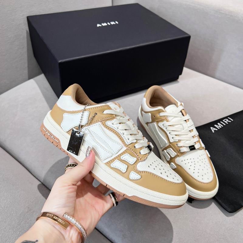 Amiri Skel-Top Low Sneaker – White / Tan