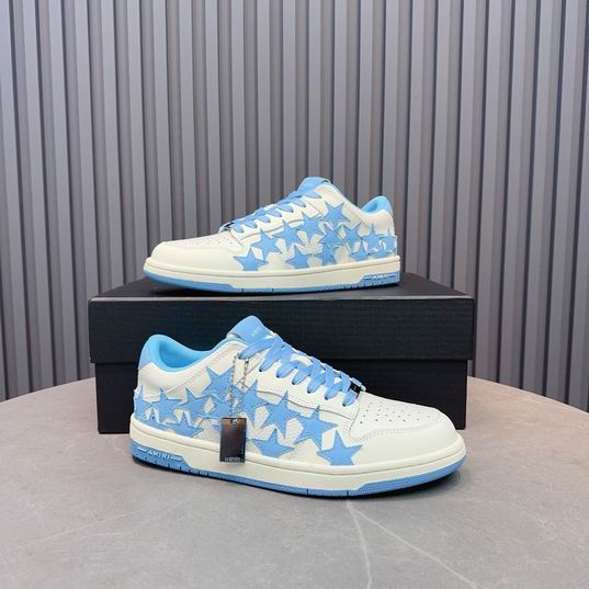 Amiri Stars Court Low Sneaker – White / Blue