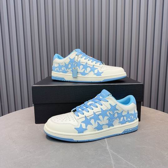 Amiri Stars Court Low Sneaker – White / Blue