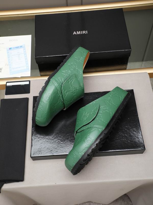 AMIRI Monogram Embossed Leather Mule 'Green'
