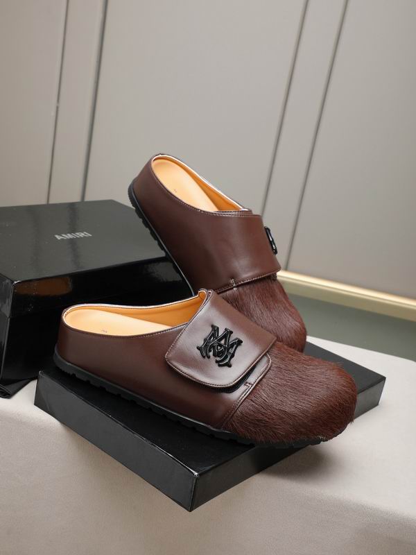 AMIRI MA Logo Pony Hair Mule 'Dark Brown'