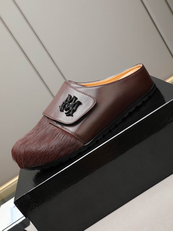 AMIRI MA Logo Pony Hair Mule 'Dark Brown'