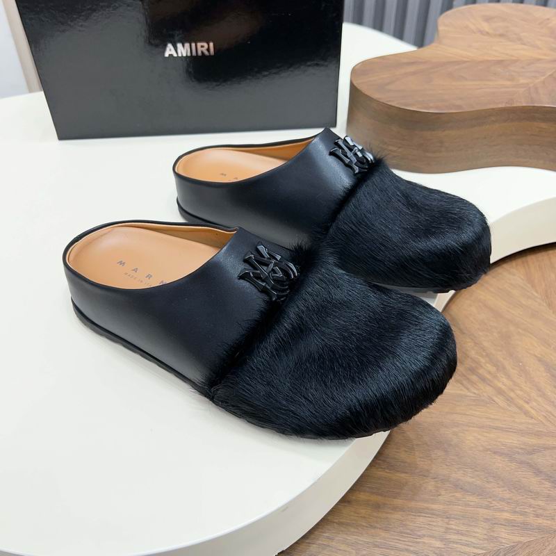 AMIRI MA Logo Pony Hair Mule 'Black'