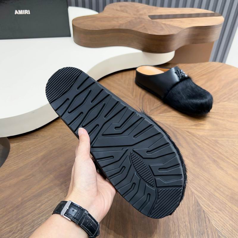 AMIRI MA Logo Pony Hair Mule 'Black'