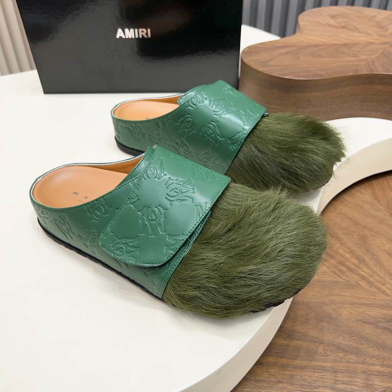 AMIRI Monogram Pony Hair Mule 'Green'