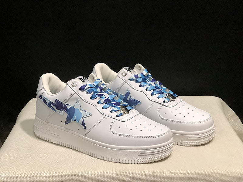 BAPE Bapesta Low 'White/Blue Camo'