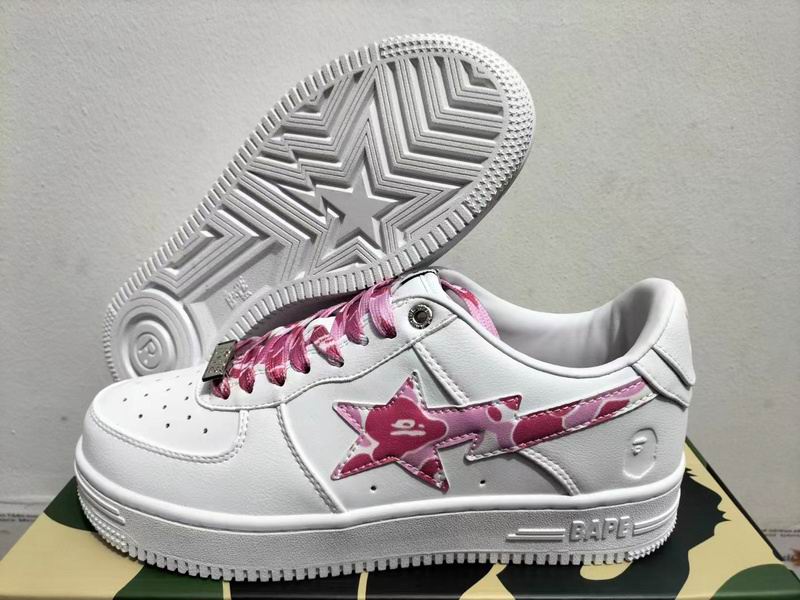 BAPE Bapesta Low 'White/Camo' (Pink / Green / Blue)