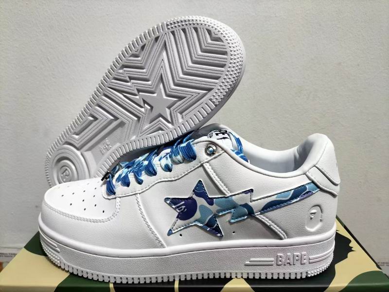 BAPE Bapesta Low 'White/Camo' (Pink / Green / Blue)